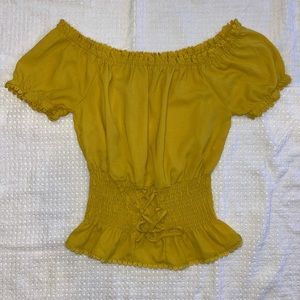 Yellow off the shoulder top